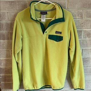 Patagonia Lime and Forest Fleece Pullover